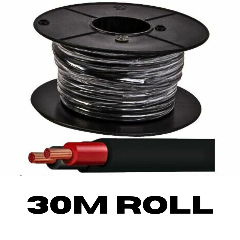 4B&S Twin Core Red & Black with black sheath 30m Roll