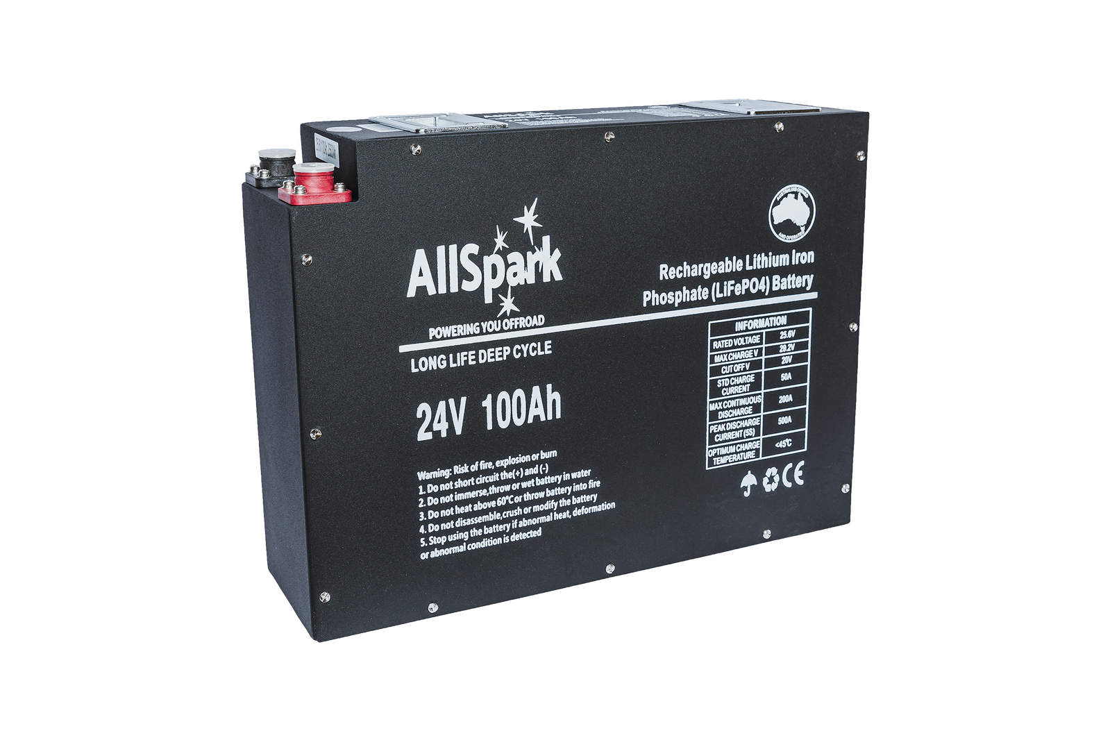 AllSpark Slimline 24V 100ah High Performance Slim lifepo4 lithium battery