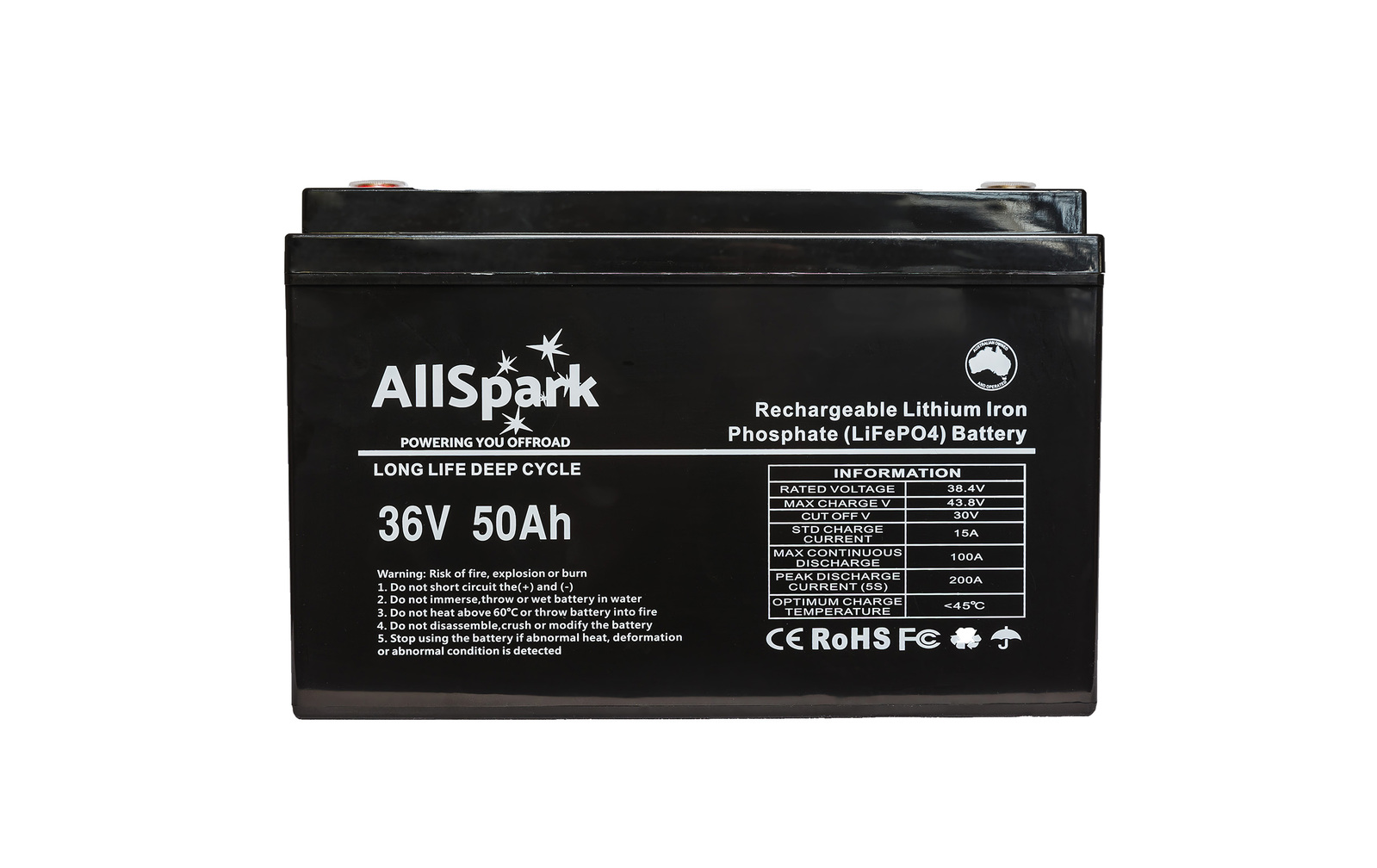 ALLSPARK 36V 50AH HIGH PERFORMANCE LITHIUM BATTERY IP67 Marine battery