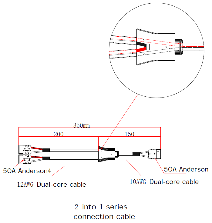 AllSpark Anderson Plug Heavy Duty Double Adapter Cable - SERIES ADAPTOR