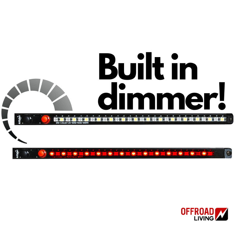 AllSpark Pro-series 90cm 12 Volt LED rigid strip light with built in Dimmer (Red & White)