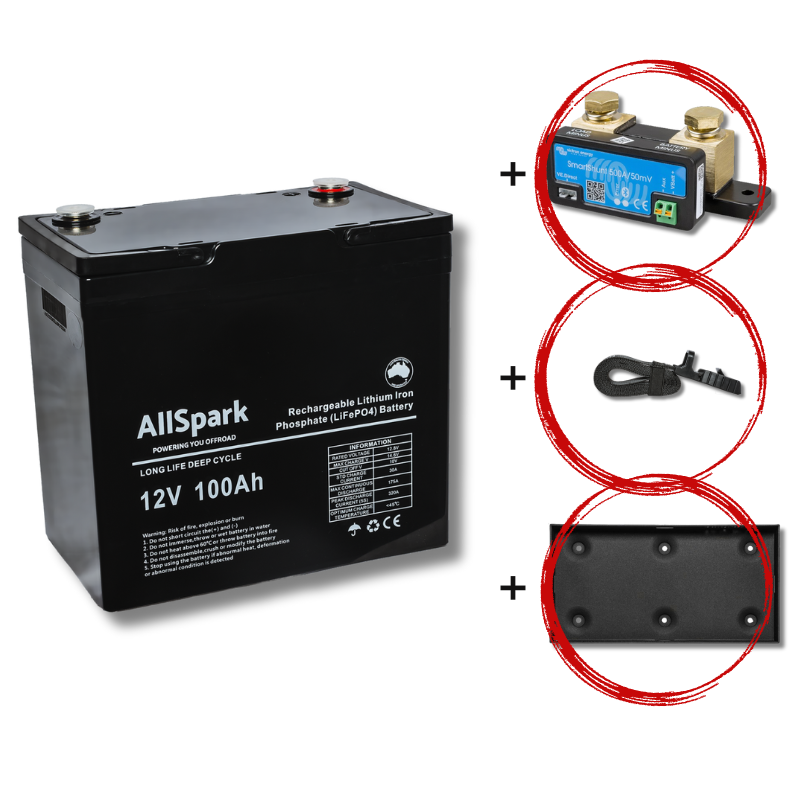 AllSpark 12V 100ah Compact High Performance Lithium Battery - Bonus Deal