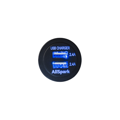 AllSpark Dual 2.4A USB Charging Socket with blue back light