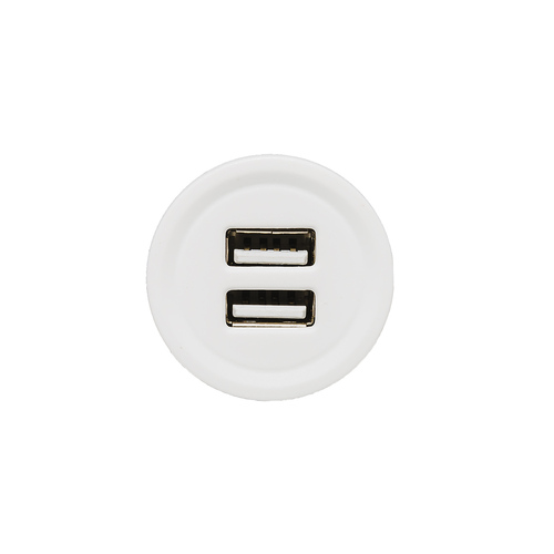 AllSpark Socket - White Dual 2.4A USB Charging Socket - no back light